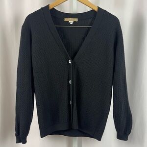 Nordstrom Studio 121 Medium Italian Italy Wool Cable Knit Cardigan Winter